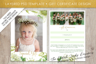 Bring Thoughtful Gifting to Life with the Photography Gift Certificate Template – Photo Gift Card – Watercolor Spring Flower – Layered .PSD Files – Design 44