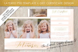 Photography Gift Certificate Template - Photo Gift Card - Watercolor Style - Layered .PSD Files - Design 37